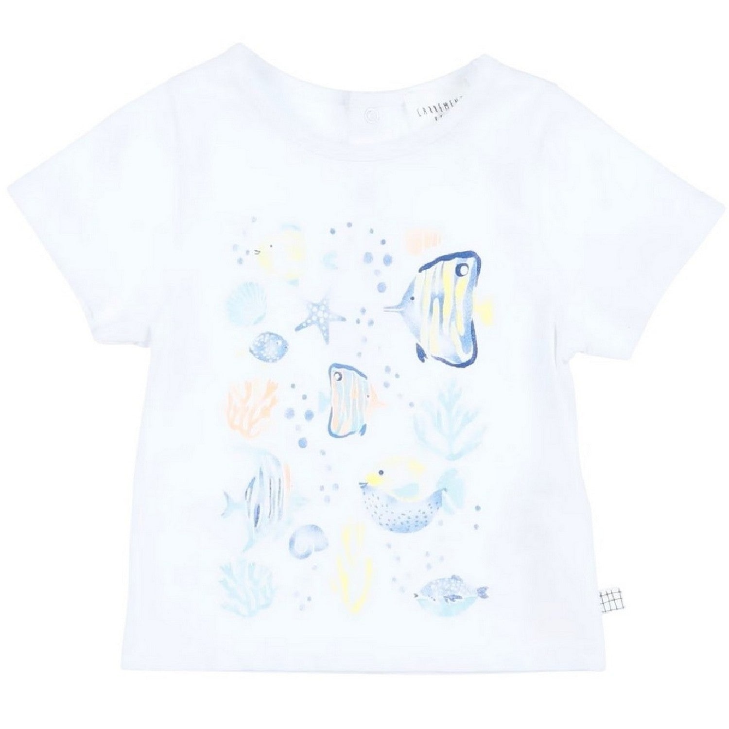 White - Front - Carrement Beau Childrens-Kids Fish T-Shirt