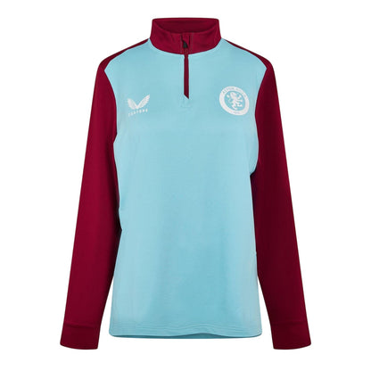 Sky Blue - Front - Castore Womens-Ladies Aston Martin  Drill Top