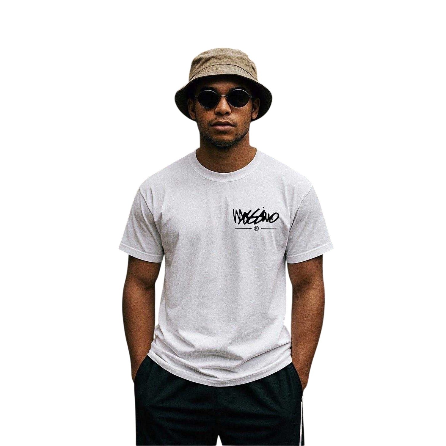 White - Side - Signature Mens Signature Crew Neck T-Shirt