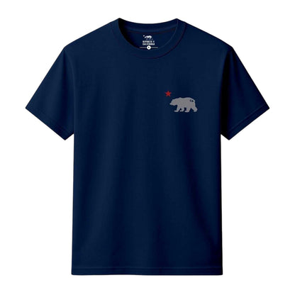 Navy Blue - Front - Republic of California Mens Cali Crew Neck T-Shirt