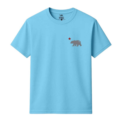Sky Blue - Front - Republic of California Mens Cali Crew Neck T-Shirt