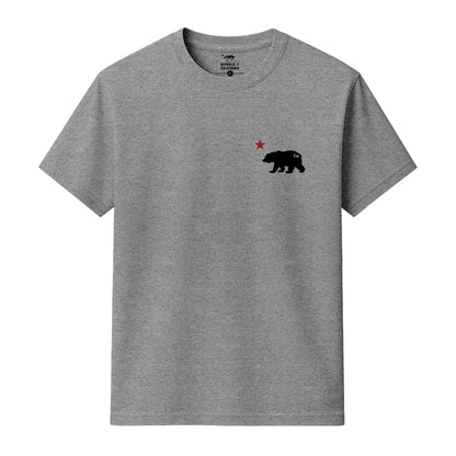 Heather Grey - Front - Republic of California Mens Cali Crew Neck T-Shirt
