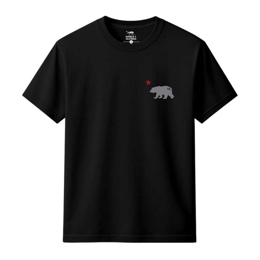Black - Front - Republic of California Mens Cali Crew Neck T-Shirt