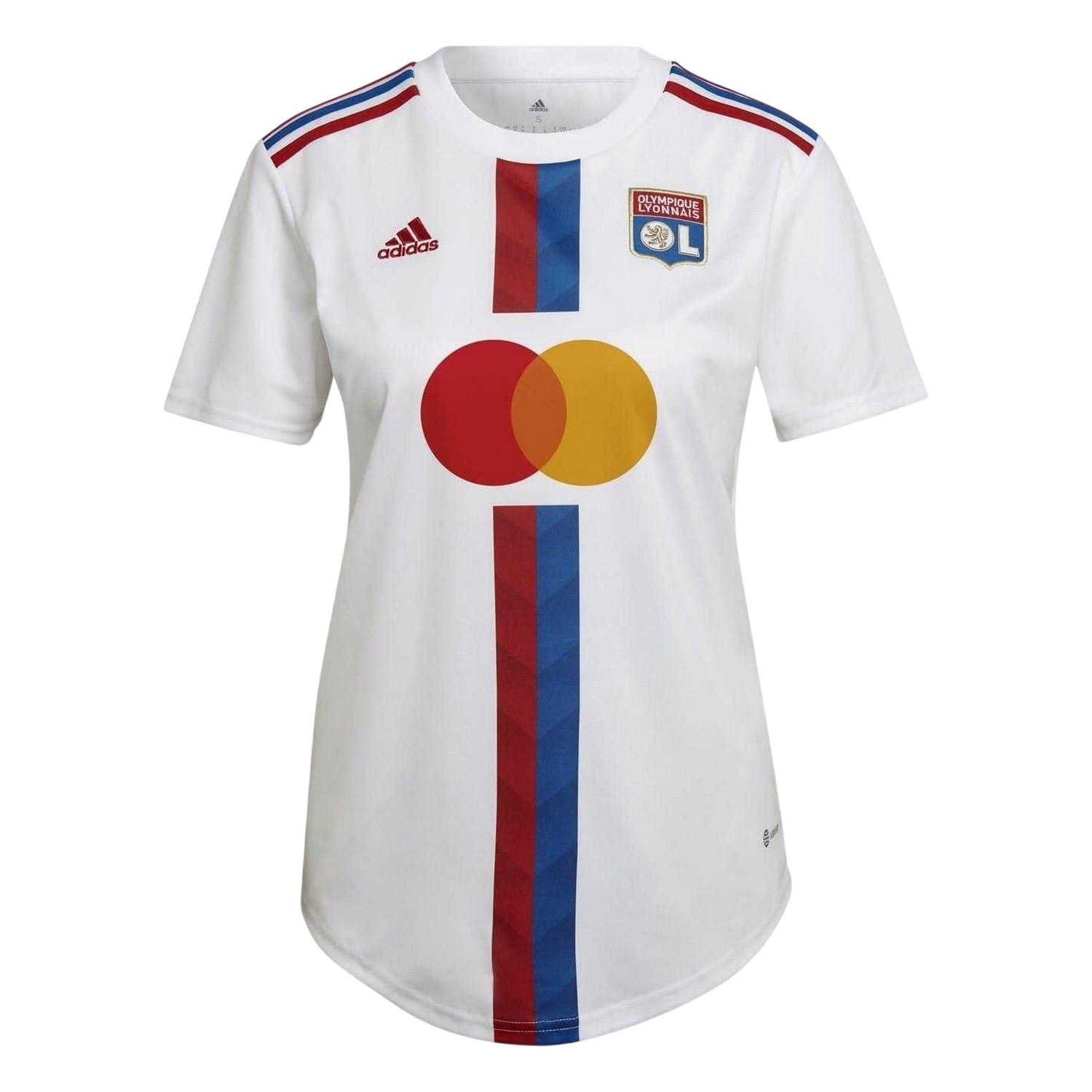White - Front - Adidas Womens-Ladies Olympique Lyonnais T-Shirt