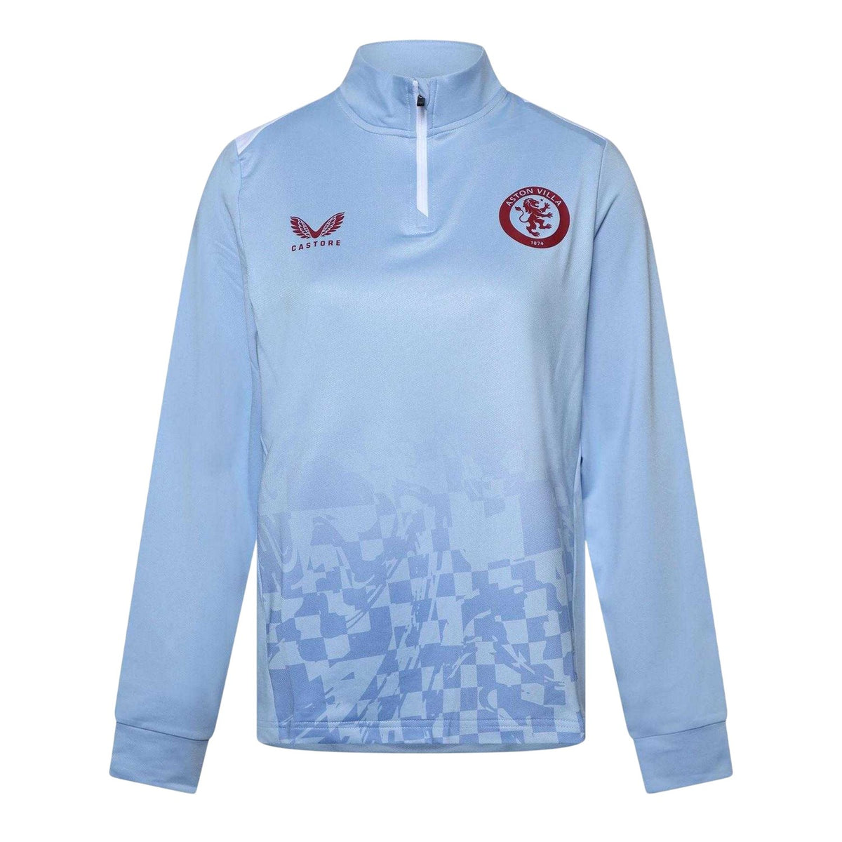 Blue-White - Front - Castore Womens-Ladies Aston Martin  Long-Sleeved Drill Top