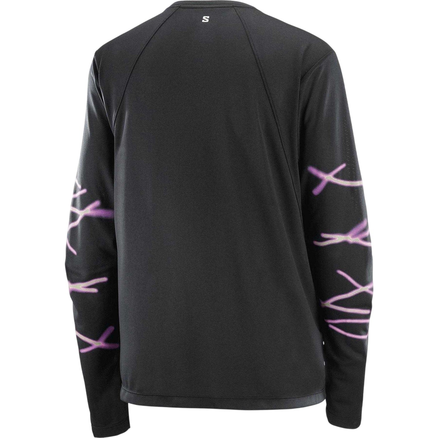 Black - Back - Salomon Womens-Ladies Core Graphic Long-Sleeved Running T-Shirt