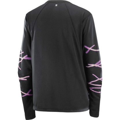 Black - Back - Salomon Womens-Ladies Core Graphic Long-Sleeved Running T-Shirt