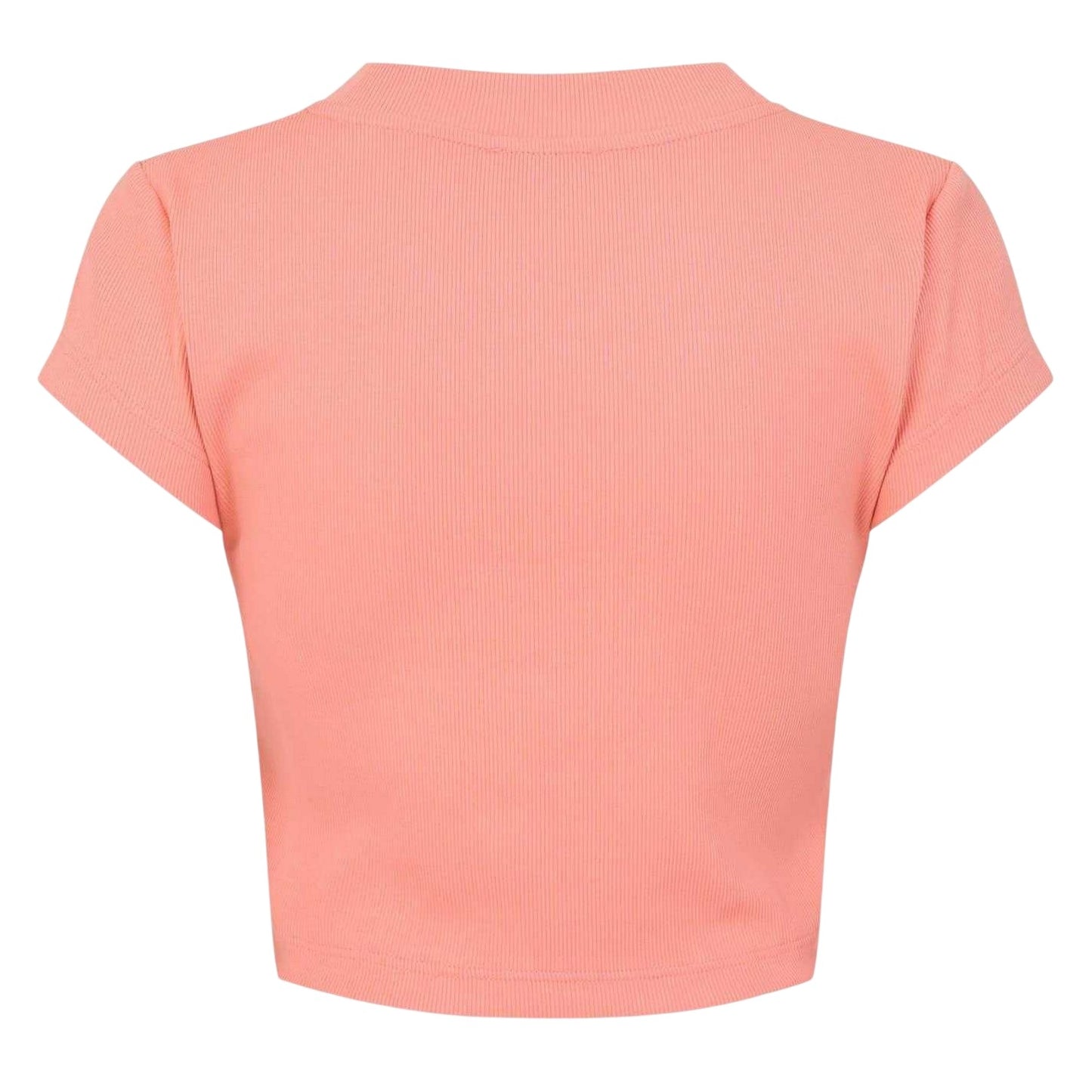 Powder - Back - Calvin Klein Womens-Ladies Mono Ribbed Crop T-Shirt