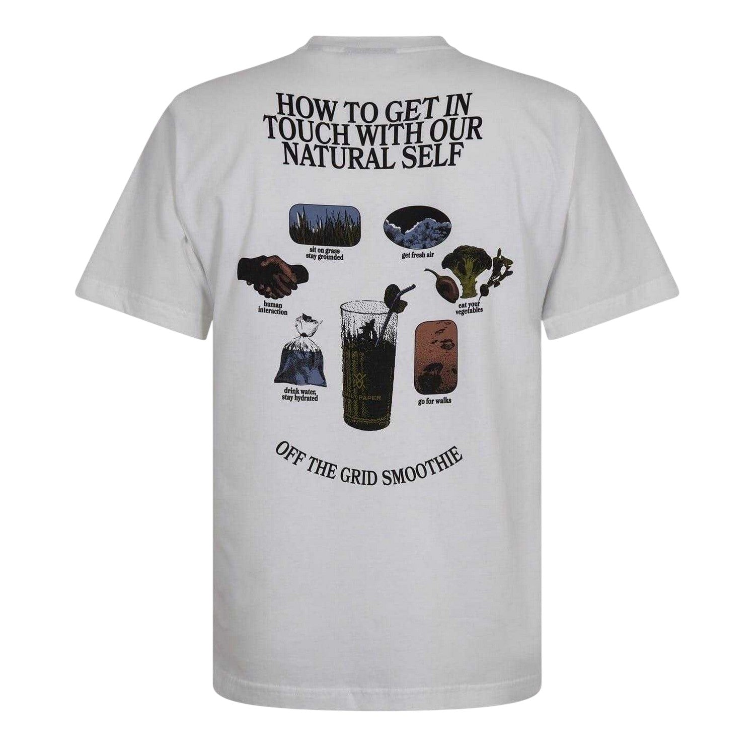 White - Back - Daily Paper Mens Smoothie Back Print T-Shirt