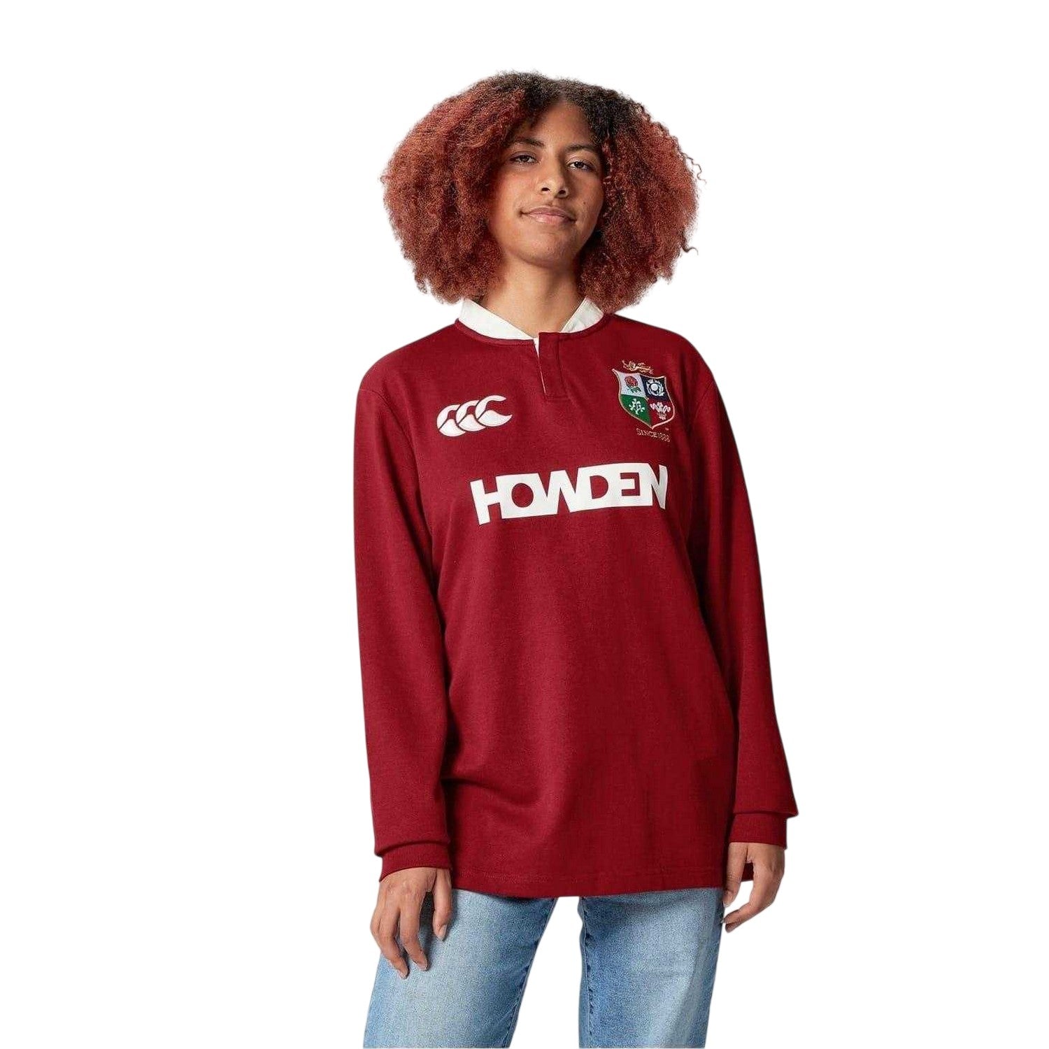 Red Dahlia - Side - Canterbury Unisex Adult Long-Sleeved Rugby Shirt