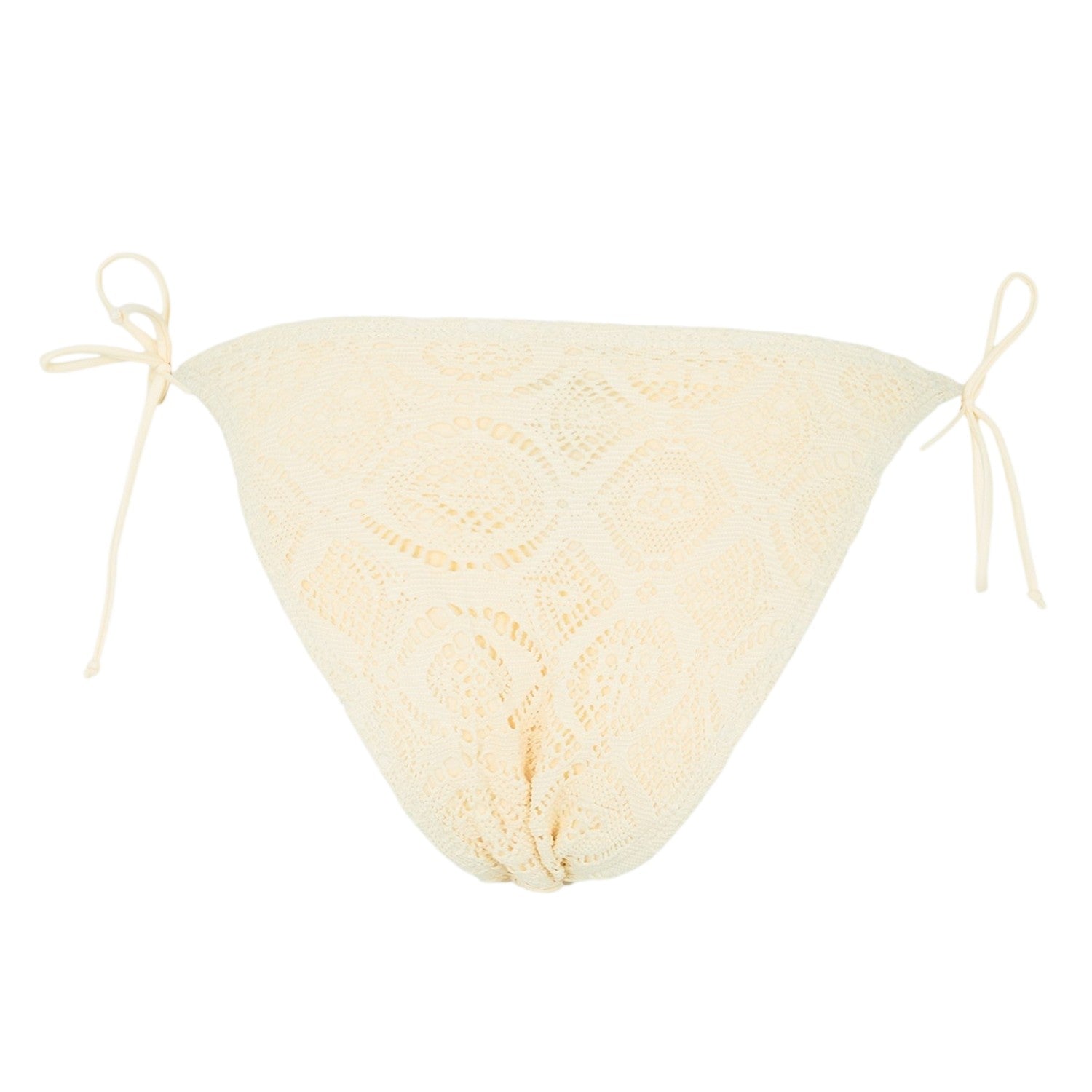 Yellow - Back - Brave Soul Womens-Ladies Crochet Bikini Bottoms