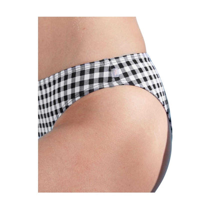 Black-White - Side - Jack Wills Womens-Ladies Canterton Classic Checked Bikini Bottoms