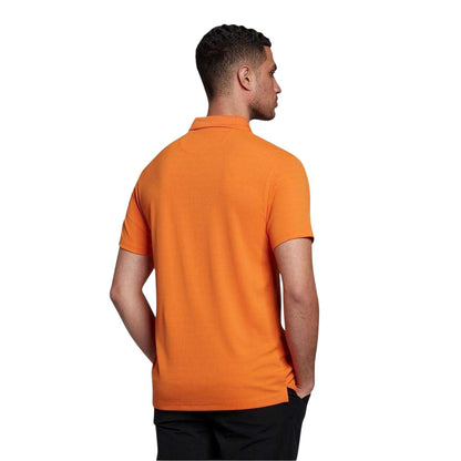Orange - Back - Lyle & Scott Mens Tech Logo Athletic Polo Shirt