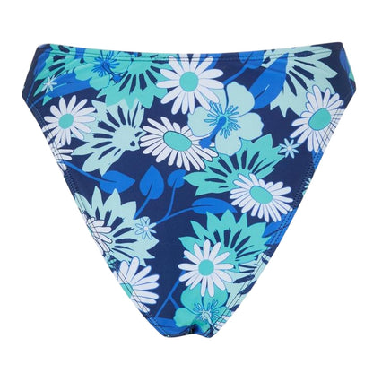 Blue-White - Back - Brave Soul Womens-Ladies Floral High Waist Bikini Bottoms