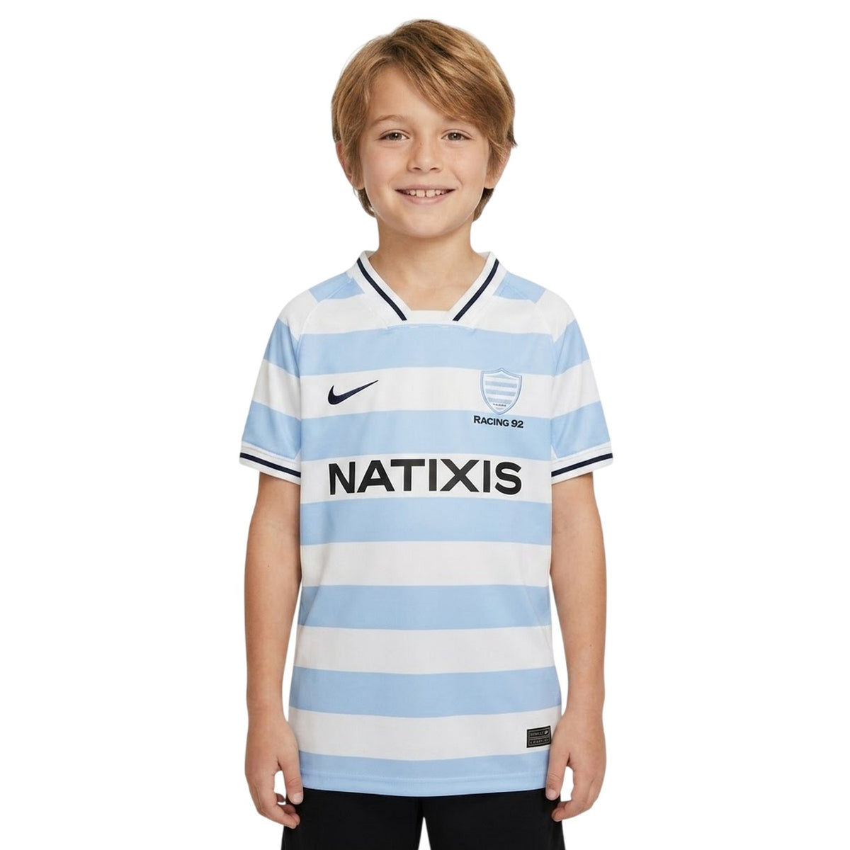 White-Blue - Side - Nike Childrens-Kids Racing 92 Home Shirt