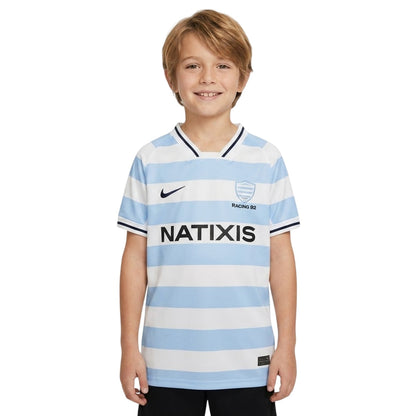 White-Blue - Side - Nike Childrens-Kids Racing 92 Home Shirt