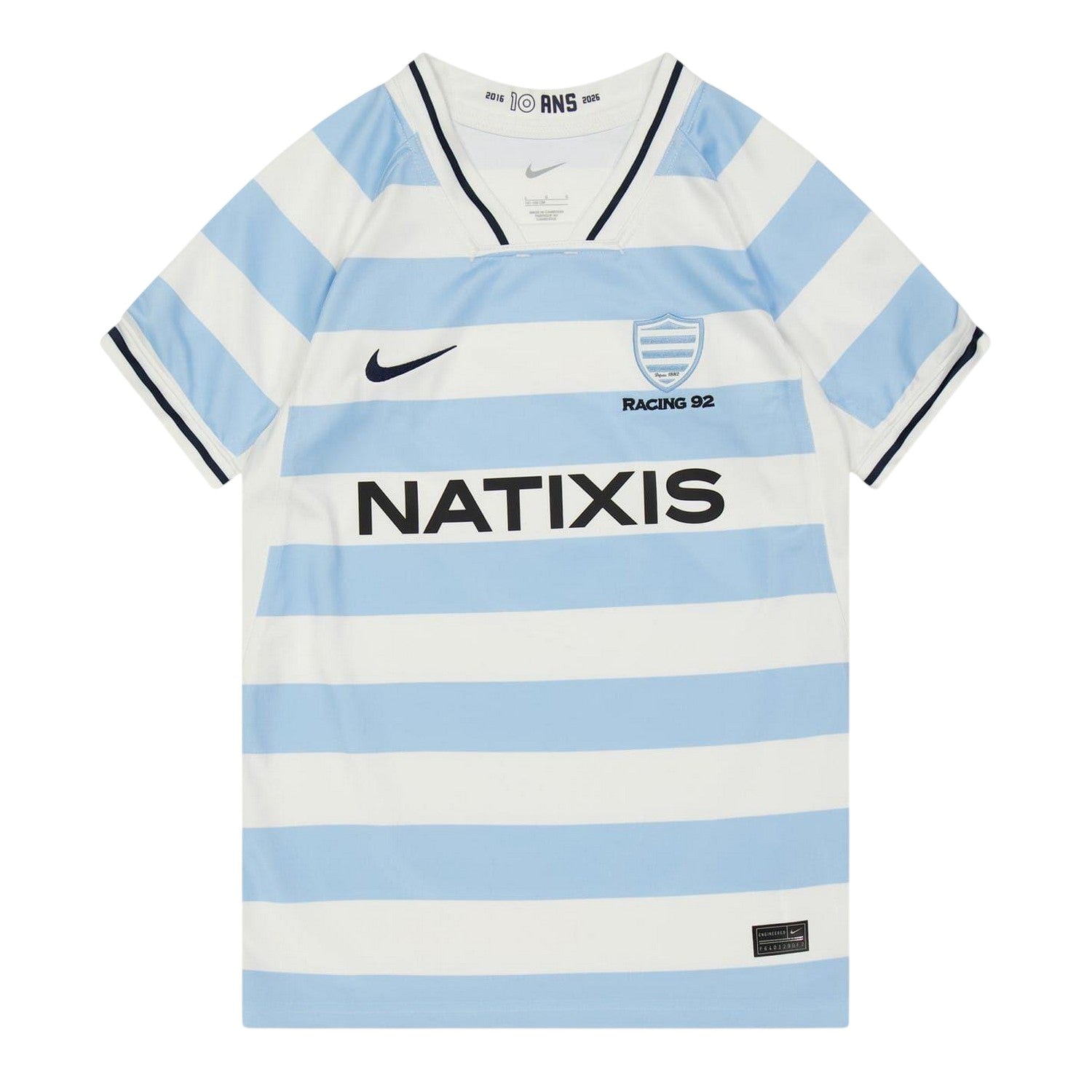 White-Blue - Front - Nike Childrens-Kids Racing 92 Home Shirt