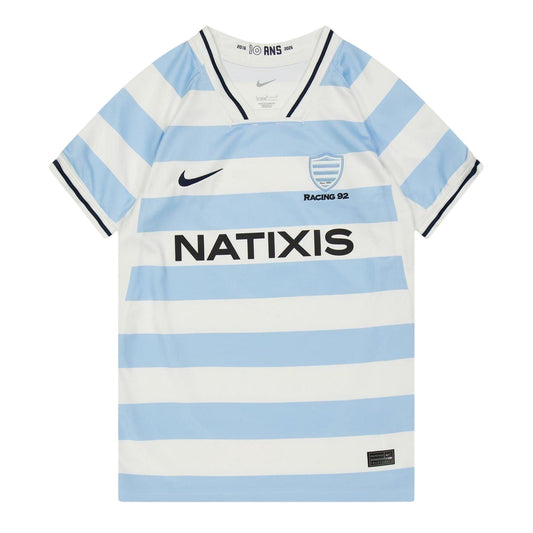 White-Blue - Front - Nike Childrens-Kids Racing 92 Home Shirt