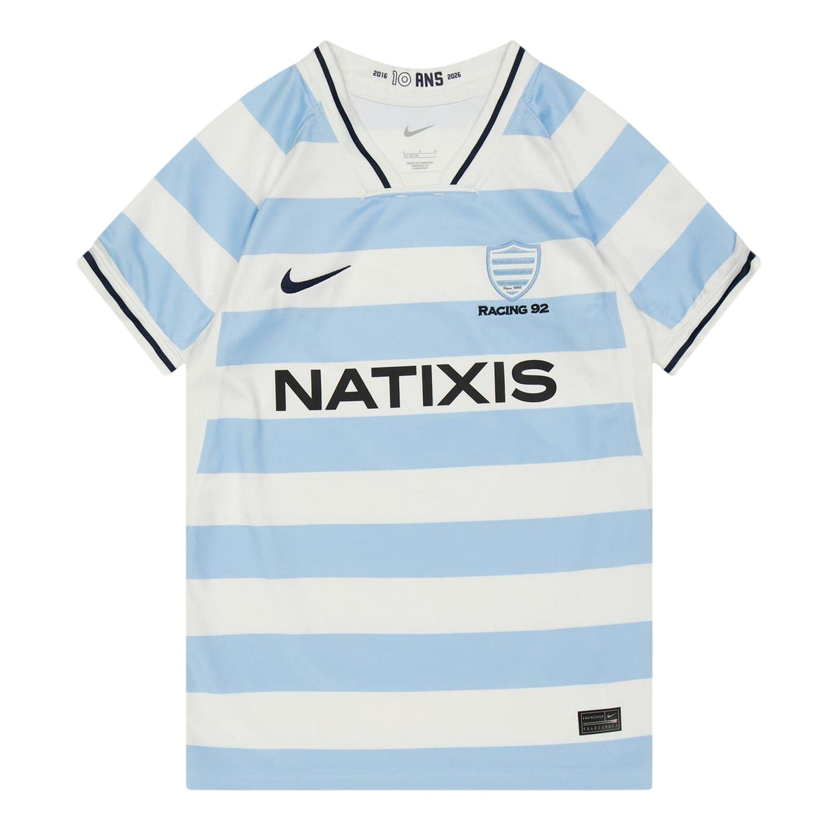 White-Blue - Front - Nike Childrens-Kids Racing 92 Home Shirt