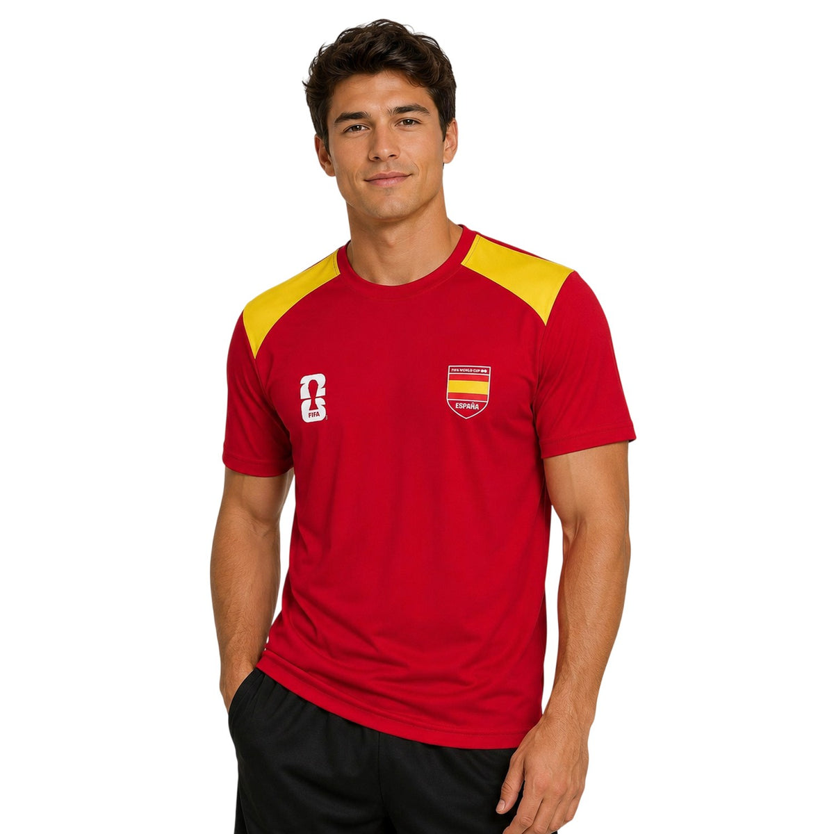 Red - Side - Spain Mens FIFA World Cup 26 T-Shirt