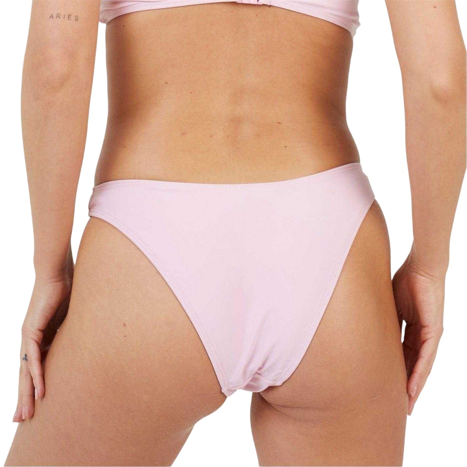 Pink - Back - Brave Soul Womens-Ladies Mid Rise Bikini Bottoms