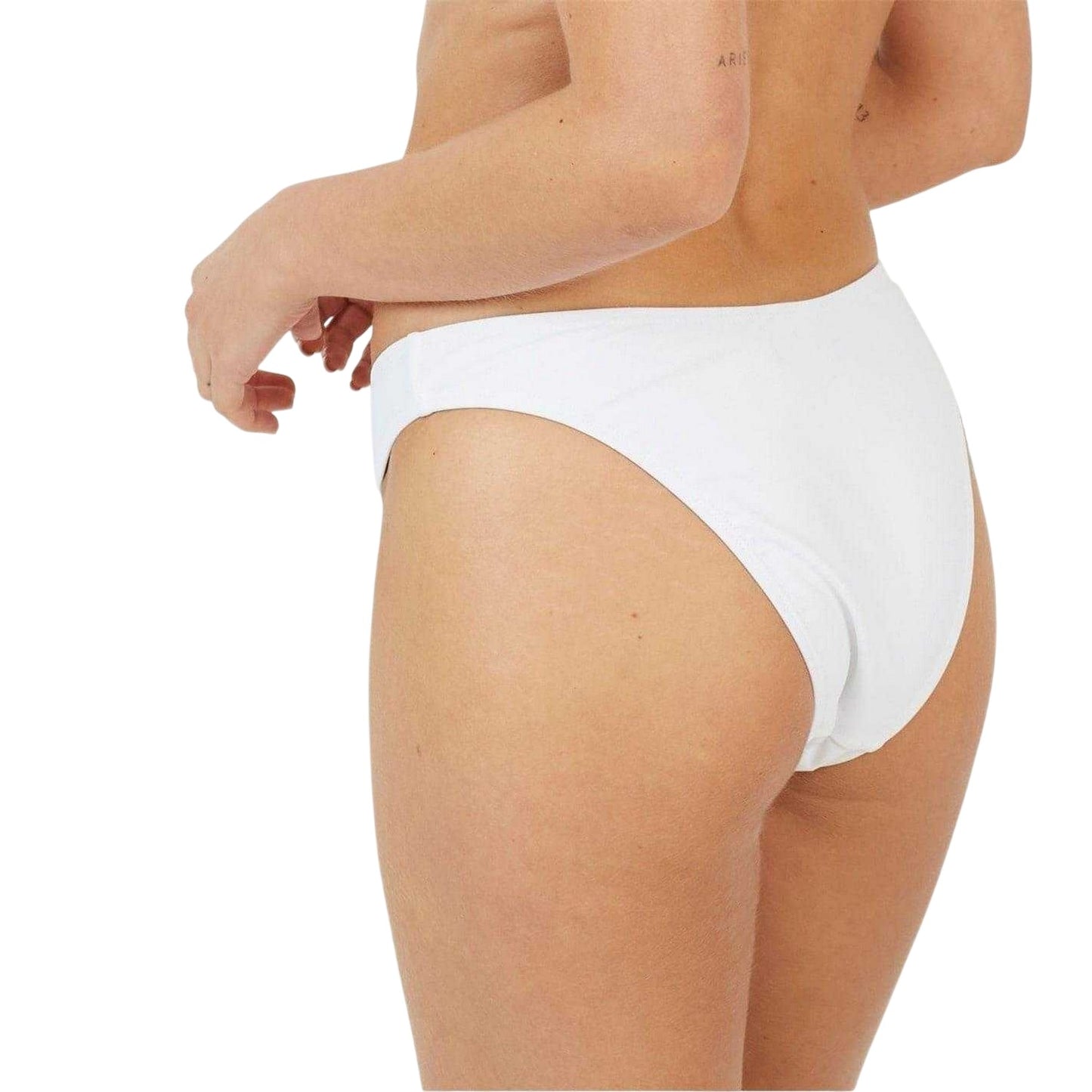 White - Back - Brave Soul Womens-Ladies Mid Rise Bikini Bottoms