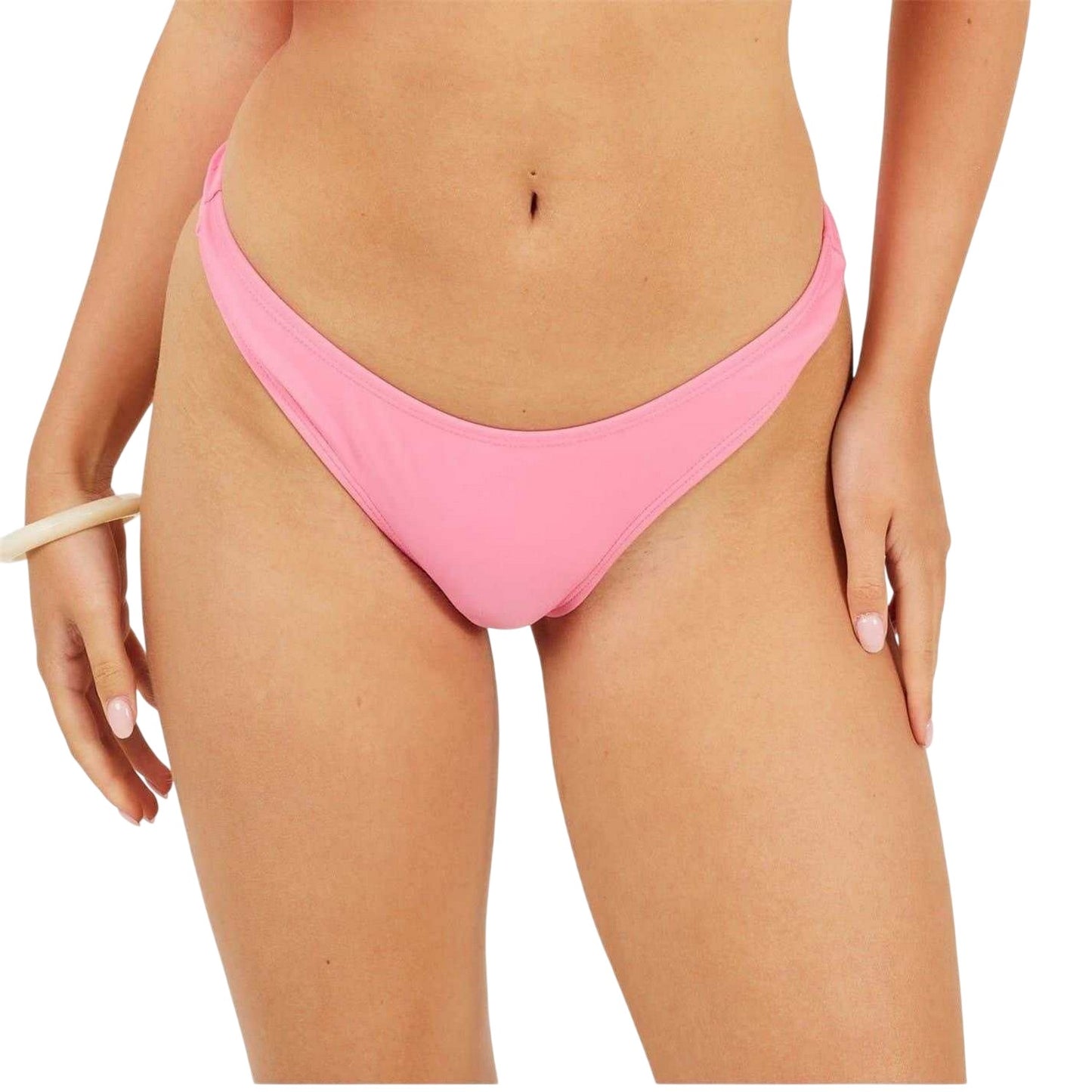 Bright Pink - Front - Brave Soul Womens-Ladies Mid Rise Bikini Bottoms