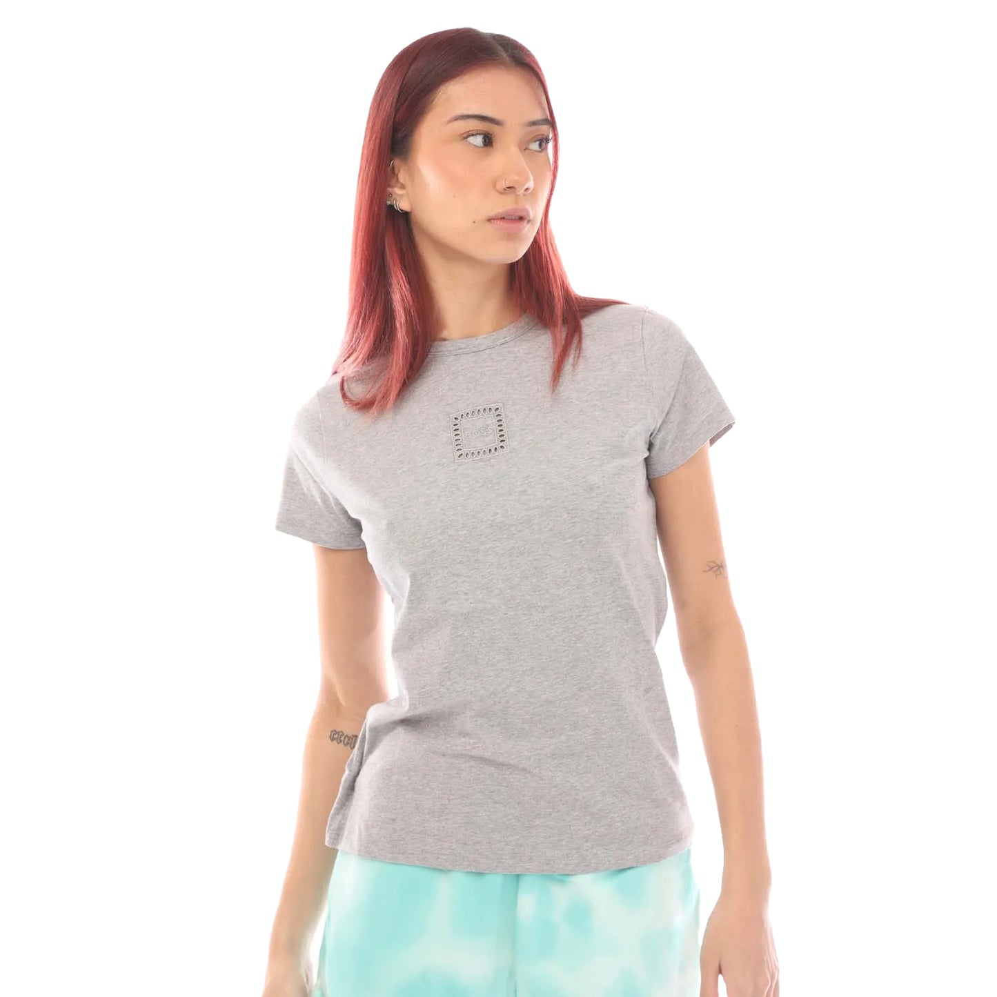 Silver - Front - Boss Womens-Ladies Eventsa4 Regular T-Shirt