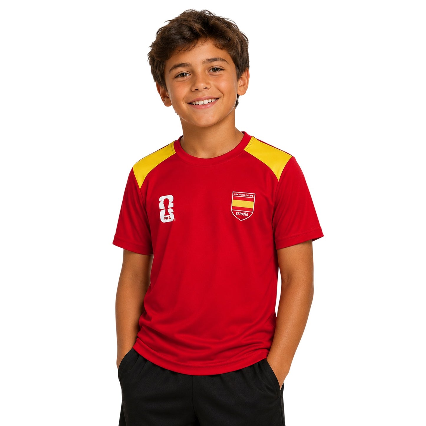 Red - Side - Spain Childrens-Kids FIFA World Cup 26 T-Shirt