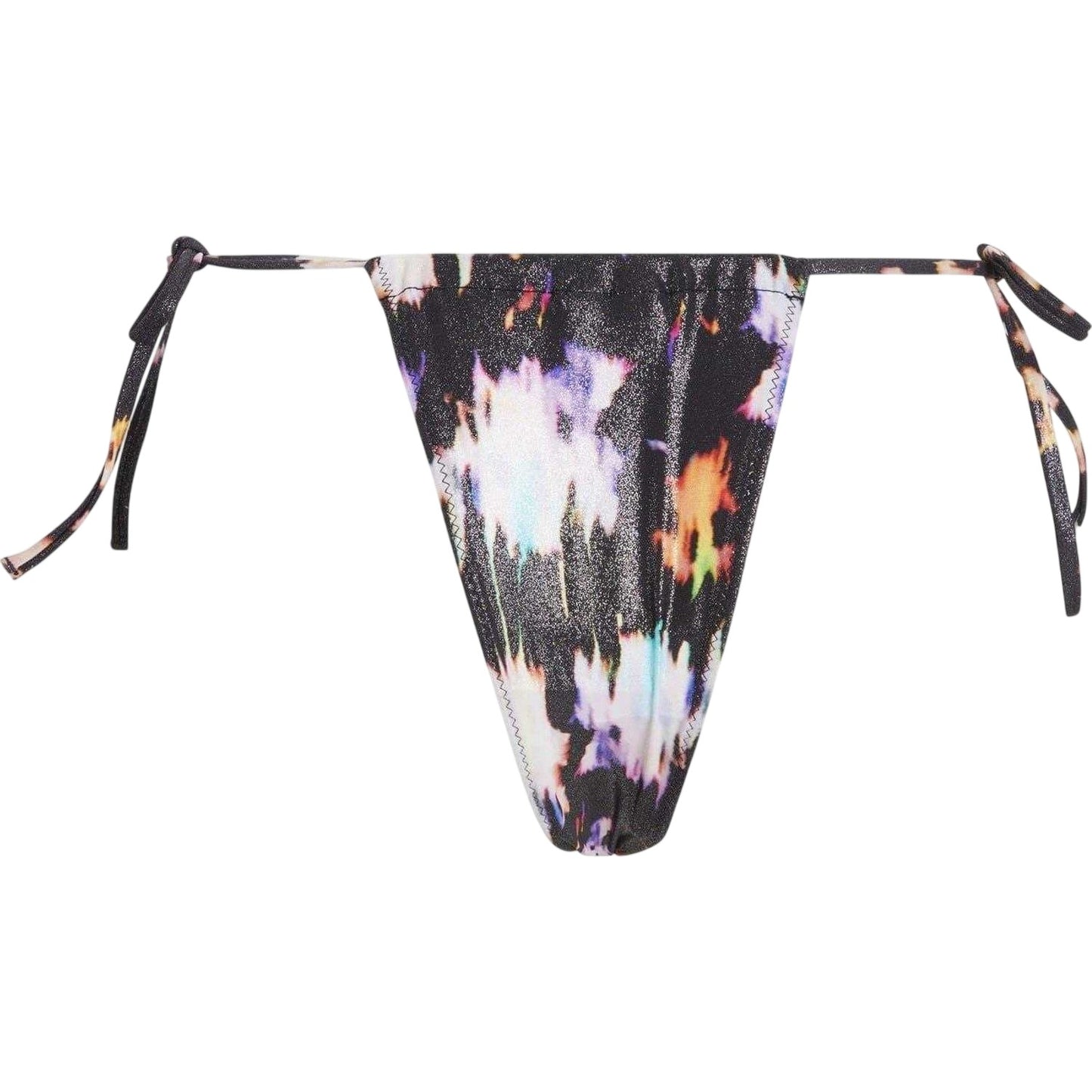 Black-White - Back - Calvin Klein Womens-Ladies Foil Print Side Tie Bikini Bottoms