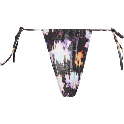 Black-White - Back - Calvin Klein Womens-Ladies Foil Print Side Tie Bikini Bottoms