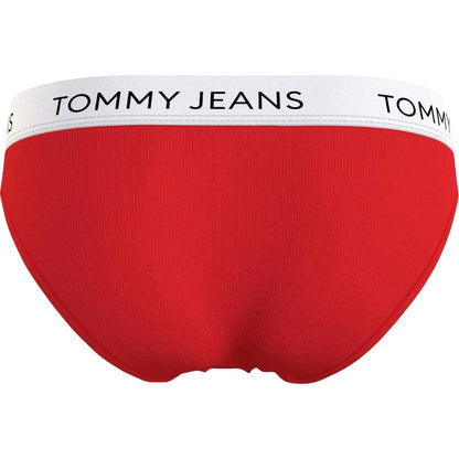 Deep Crimson Red - Back - Tommy Jeans Womens-Ladies Logo Bikini Bottoms