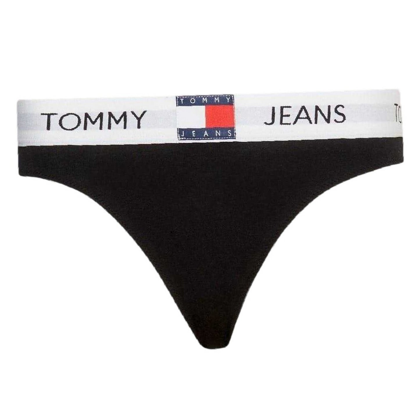 Black - Front - Tommy Jeans Womens-Ladies Logo Bikini Bottoms