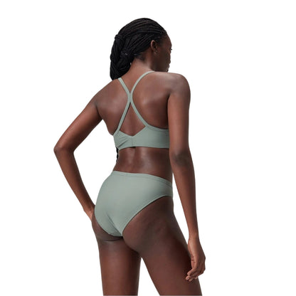 Green - Back - Speedo Womens-Ladies Logo High Leg Bikini Bottoms