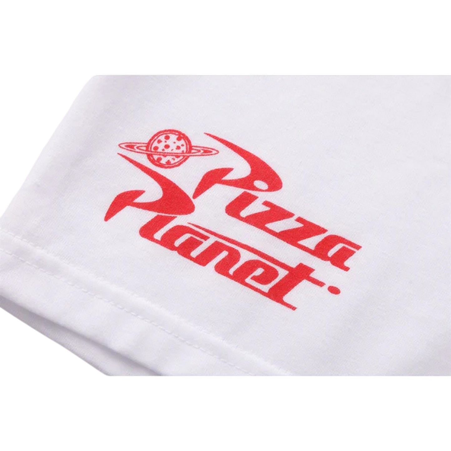White-Red - Side - Toy Story Childrens-Kids Pizza Planet Alien T-Shirt