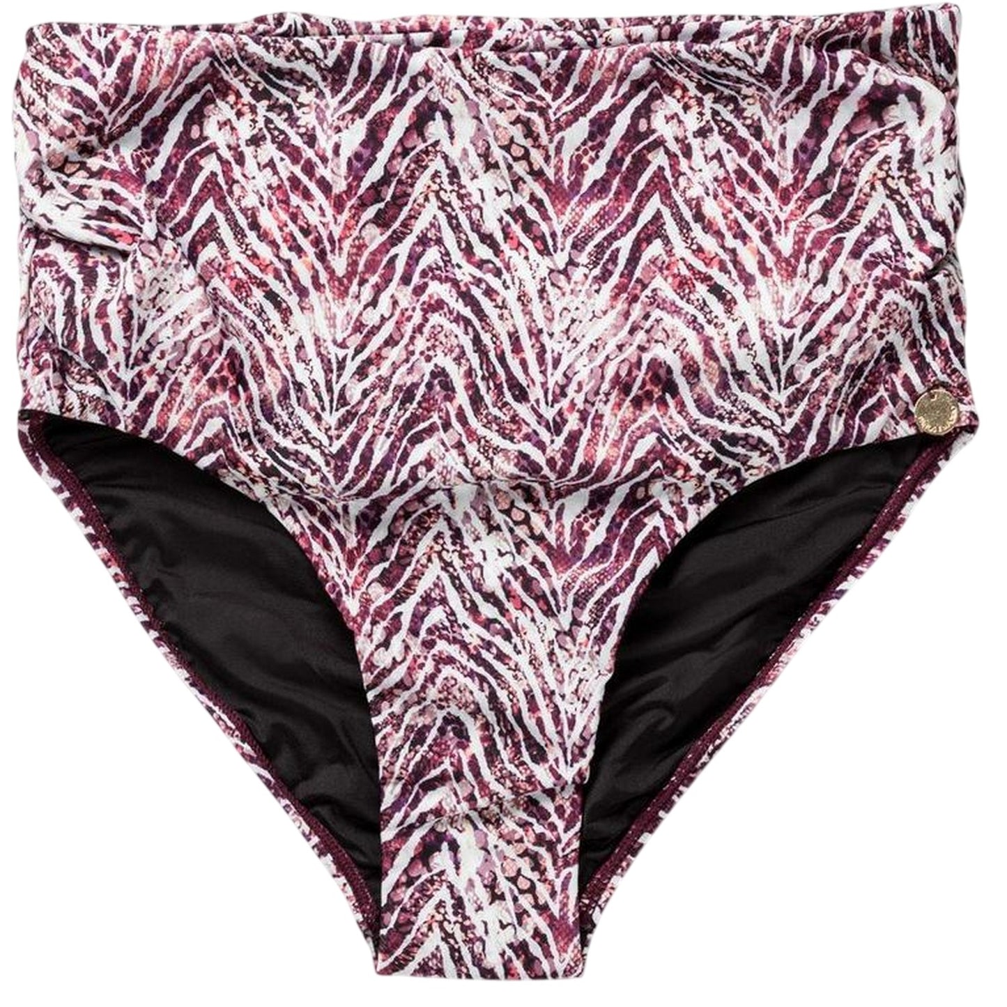 Pink - Front - Panos Emporio Womens-Ladies Zebra Print High Waist Swim Briefs