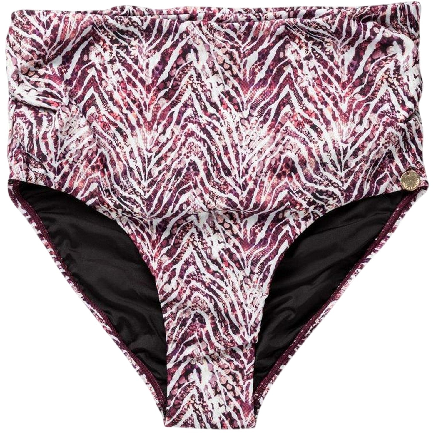 Pink - Front - Panos Emporio Womens-Ladies Zebra Print High Waist Swim Briefs