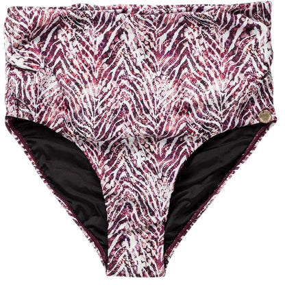 Pink - Front - Panos Emporio Womens-Ladies Zebra Print High Waist Swim Briefs