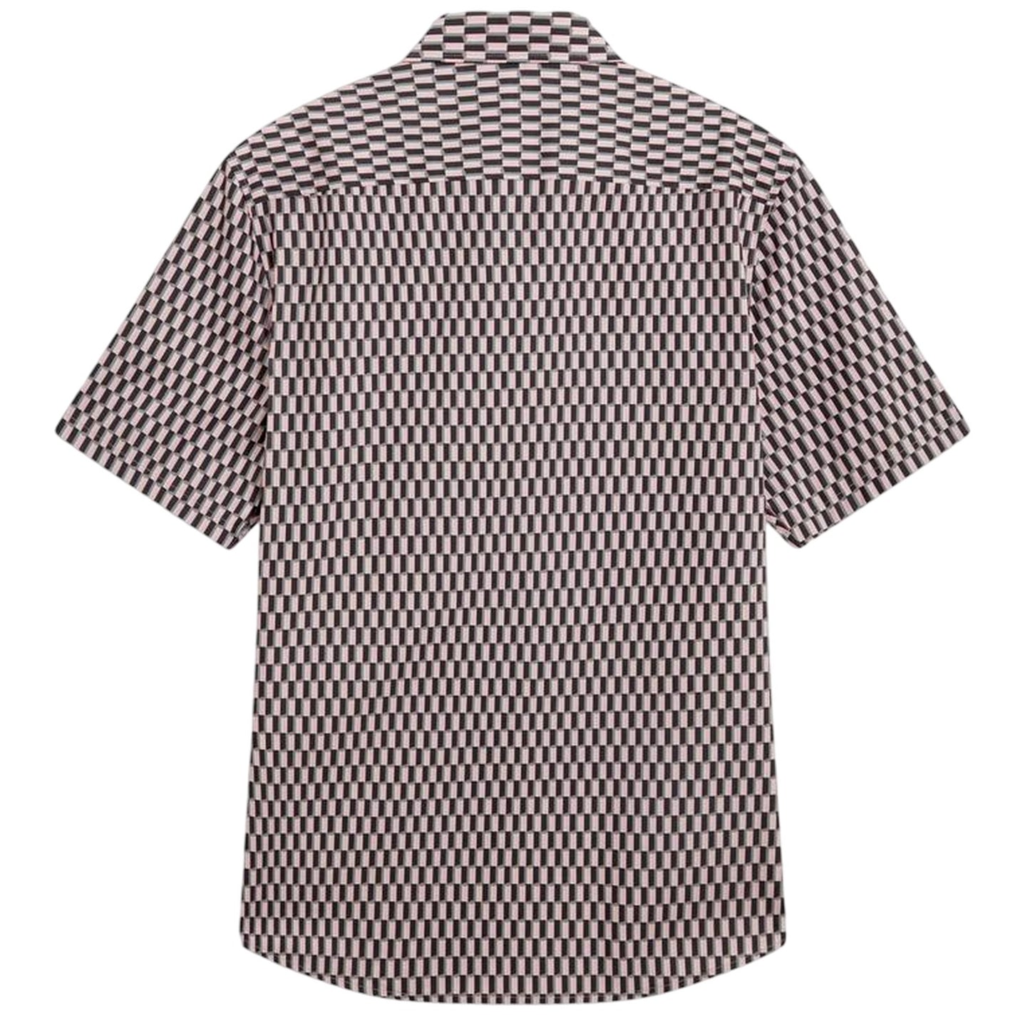 Pink - Back - Ted Baker Mens Geometric Regular Shirt