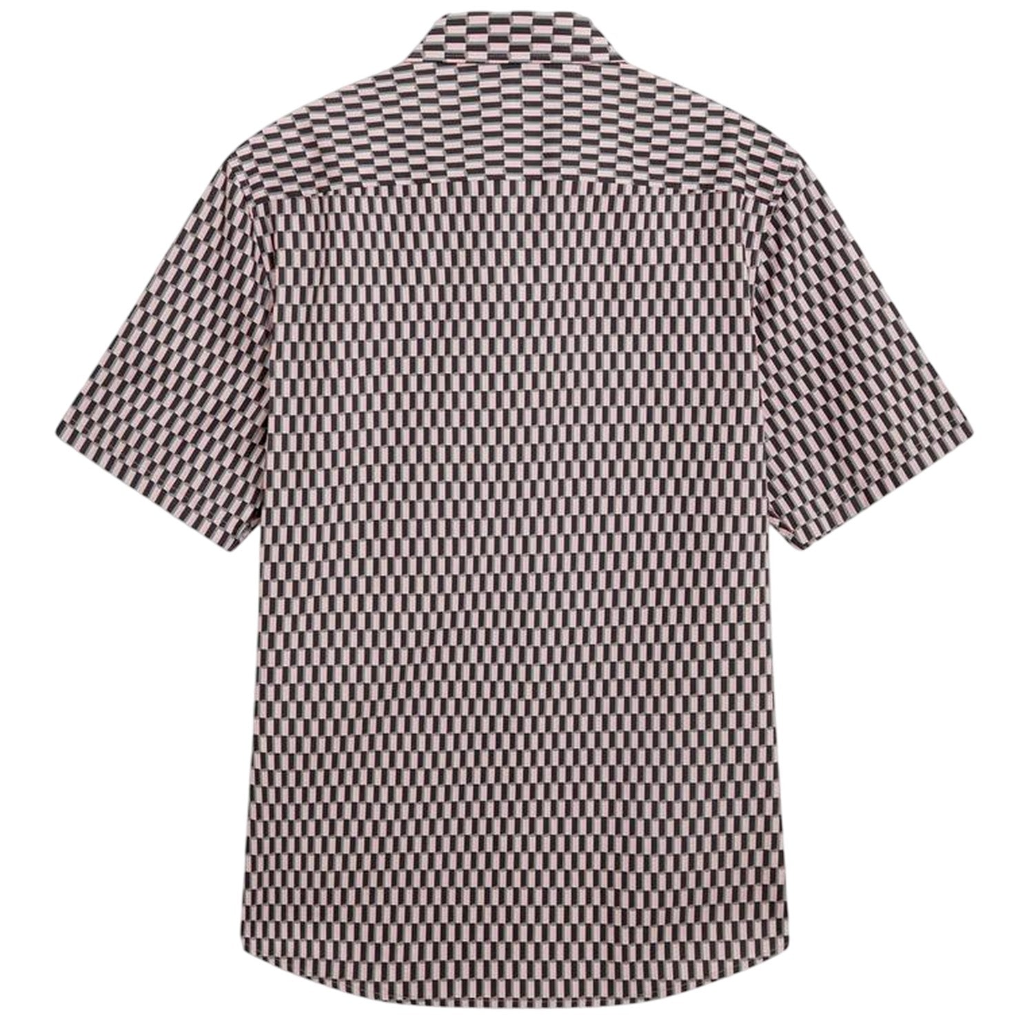 Pink - Back - Ted Baker Mens Geometric Regular Shirt