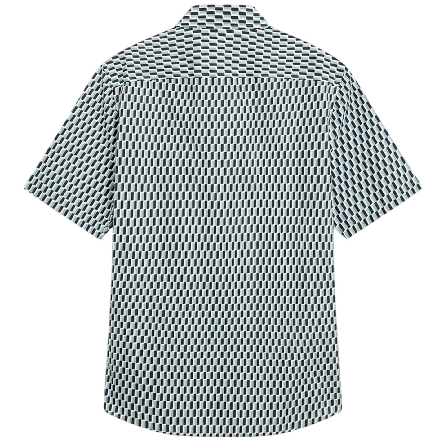 Turquoise - Back - Ted Baker Mens Geometric Regular Shirt