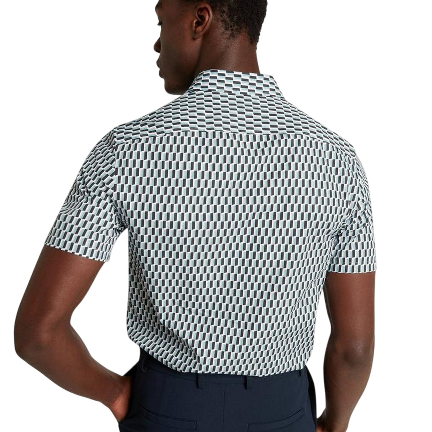 Turquoise - Lifestyle - Ted Baker Mens Geometric Regular Shirt
