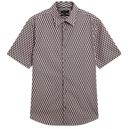 Pink - Front - Ted Baker Mens Geometric Regular Shirt