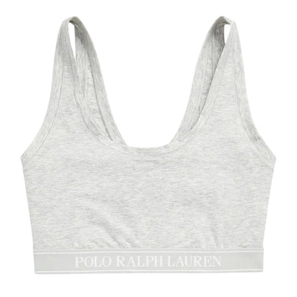 Grey - Front - Ralph Lauren Womens-Ladies Logo Scoop Neck Bralette