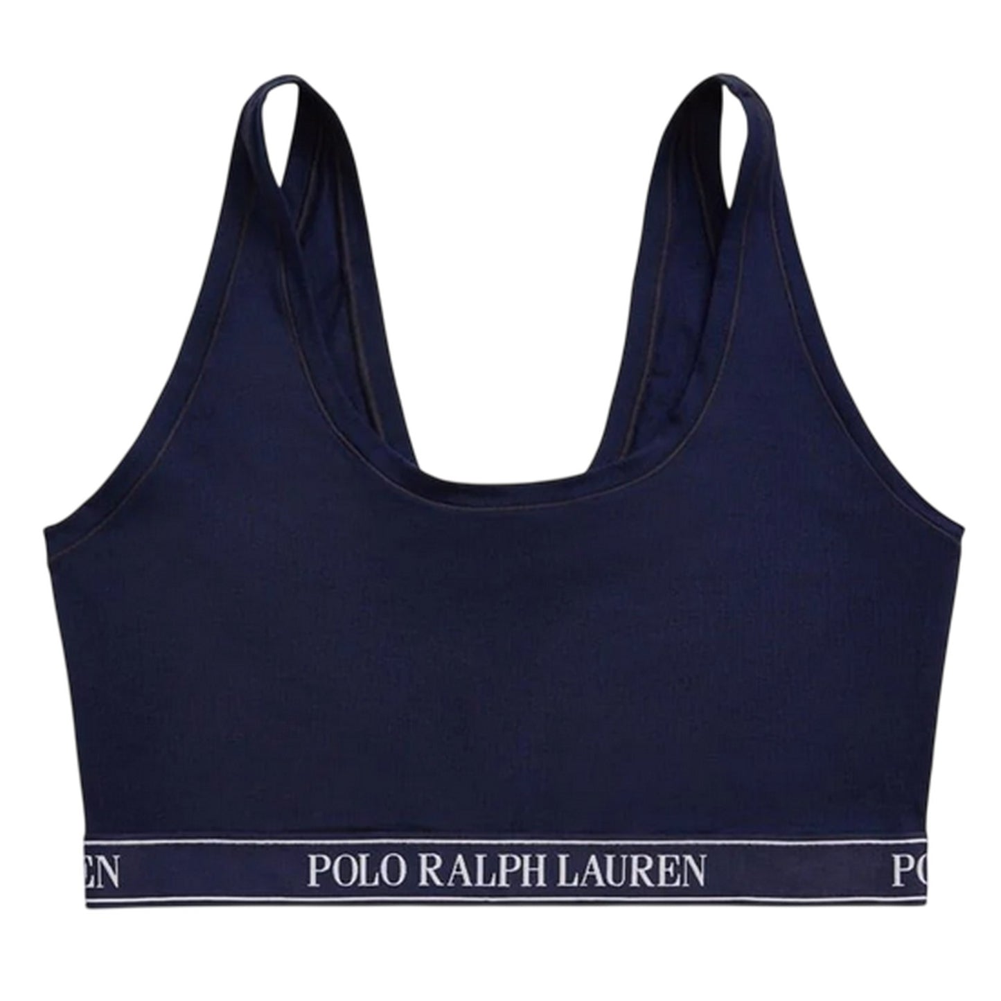 Navy - Front - Ralph Lauren Womens-Ladies Logo Scoop Neck Bralette