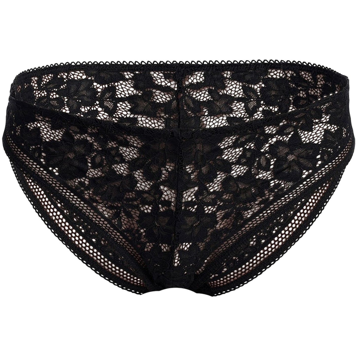 Black - Front - Wolford Womens-Ladies Lace Mid Rise Bikini Bottoms