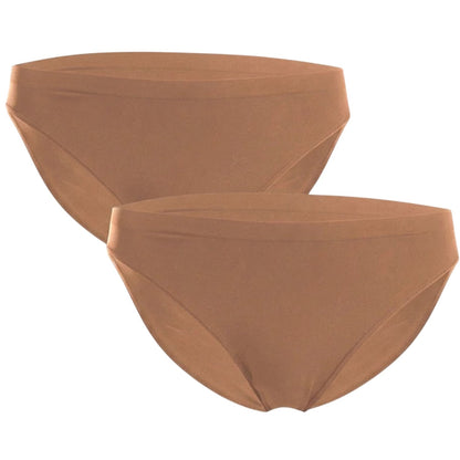 Macchiato - Front - Wolford Womens-Ladies Individual Seamless Bikini Bottoms (Pack of 2)