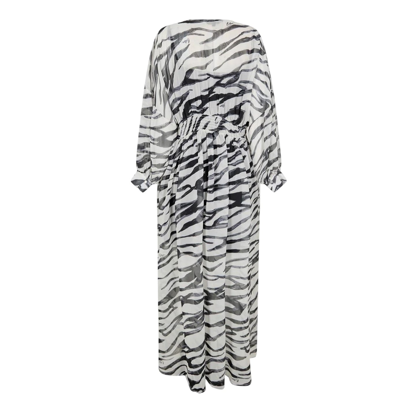 White-Black - Back - Biba Womens-Ladies Little Mistress Zebra Print Maxi Dress