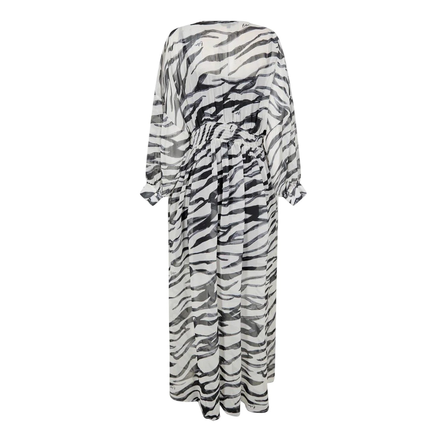 White-Black - Back - Biba Womens-Ladies Little Mistress Zebra Print Maxi Dress