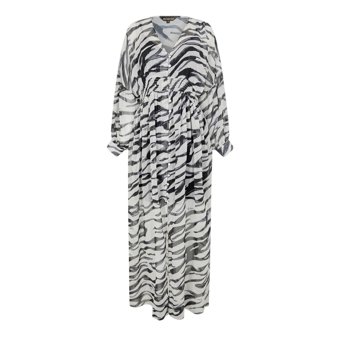 White-Black - Front - Biba Womens-Ladies Little Mistress Zebra Print Maxi Dress